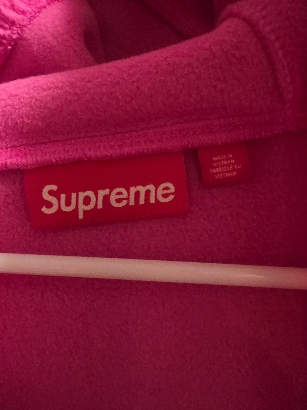 Supreme Pink Fleece Pullover with Box Logo - Picture 3 of 9